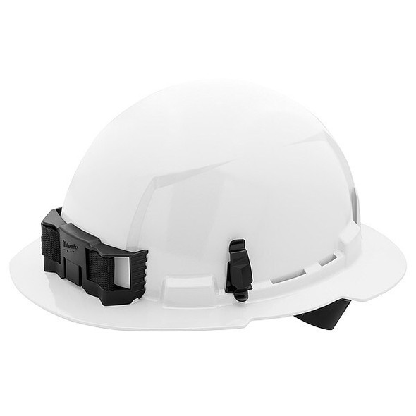 BOLT White Full Brim Hard Hat w/4pt Ratcheting Suspension - Type 1, Class E