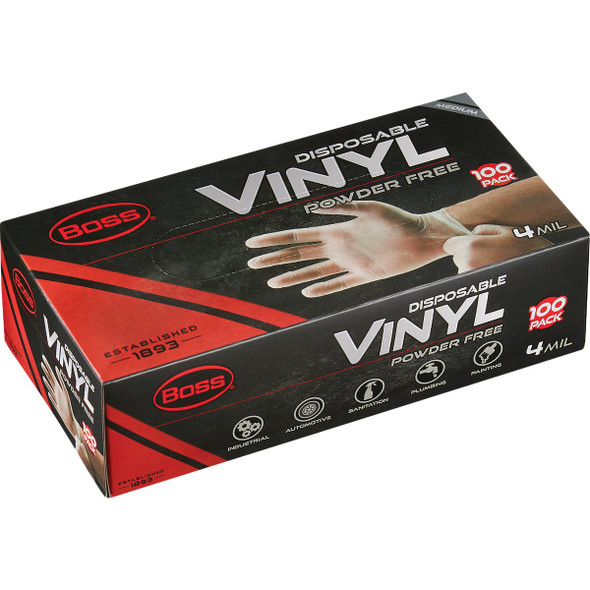 Boss Medium Vinyl Disposable Gloves (100-Pack) B23021-M 746918