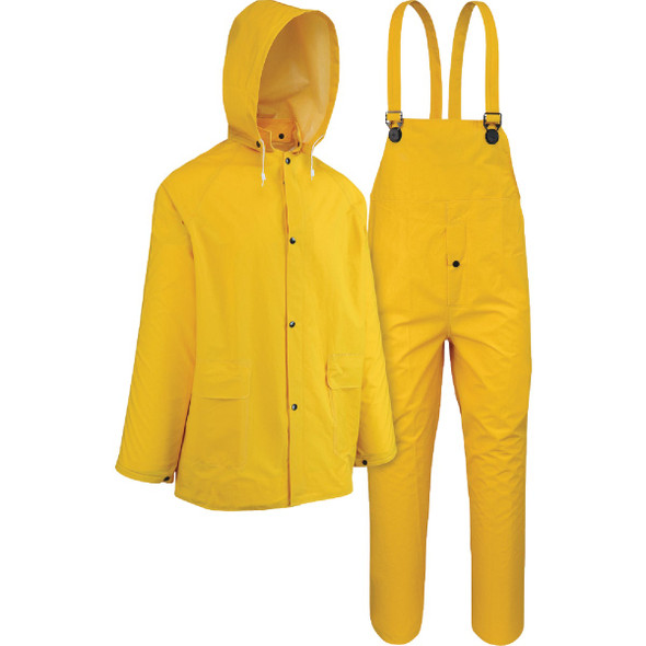 Boss 2XL 3-Piece Yellow PVC Rain Suit B44035/2XL Boss 2XL 3-Piece Yellow PVC Rain Suit B44035/2XL