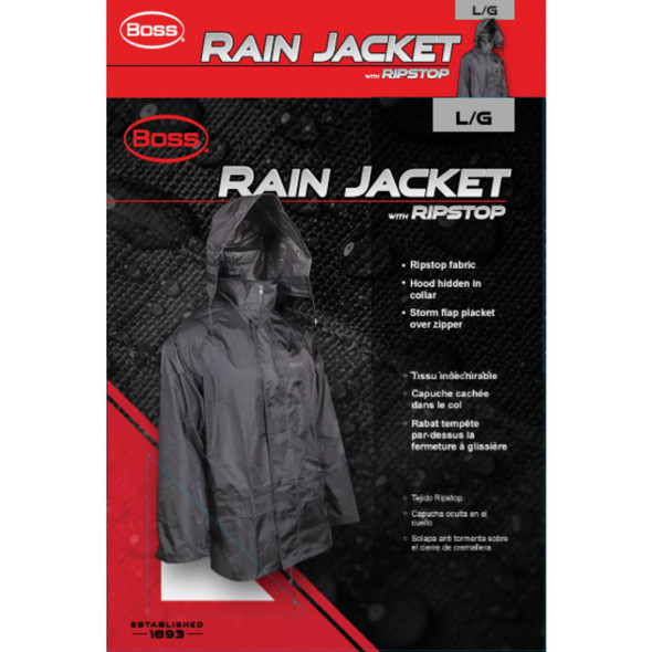 Boss Large Nylon Ripstop Rain Jacket B44340-L 715482