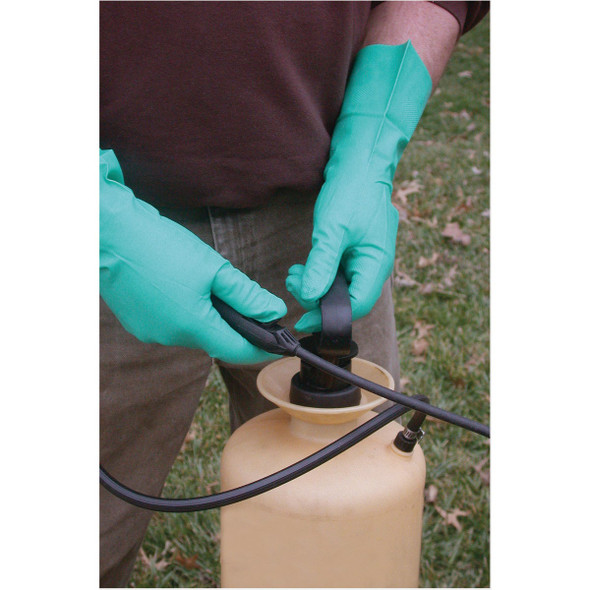 Boss Large Nitrile Coated Flock Lined Extended Gauntlet Cuff Glove Boss Large Nitrile Coated Flock Lined Extended Gauntlet Cuff Glove