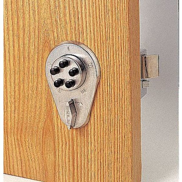 Simplex Pushbutton Deadbolt,Satin Chrome 917-26D