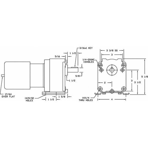 Dayton AC Gearmotor,14 rpm,TEFC,115V 2Z817
