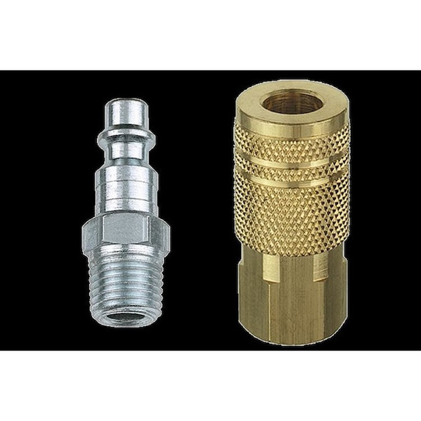 Amflo Hose Coupling Set, 1/4 in Hose Fitting Size, 1/4 in Coupling SIze, Brass, 13-201 13-201