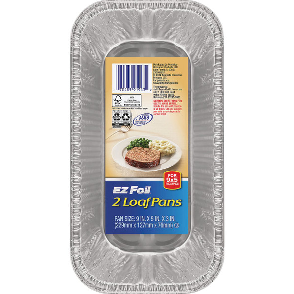 E-Z Foil Loaf Pan (2-Count) Z91943 Pack of 12