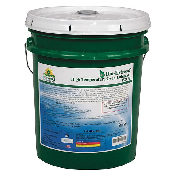 Renewable Lubricants Oven Lubricant, 5 gal, Pail, Vegetable Oil, White 81854