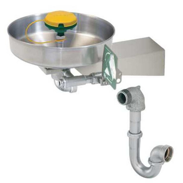 Haws Plumbed Eyewash, Wall Mount, Plumbed, 9 in H., 15 in W 7360BTWC