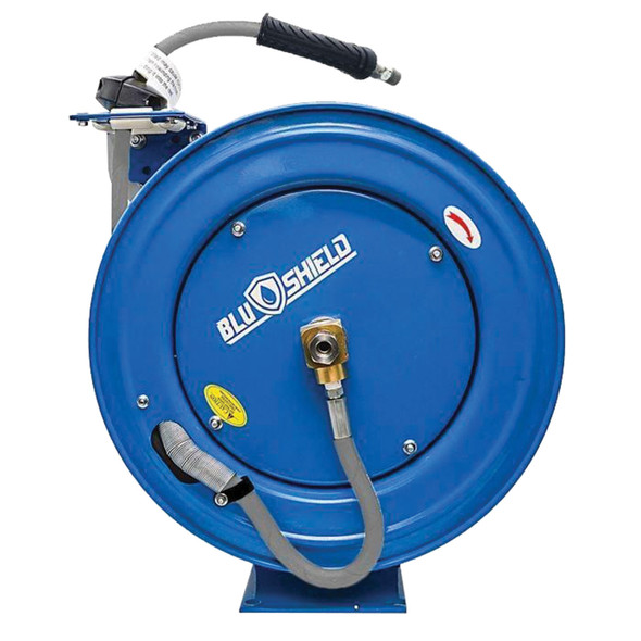 BluShield Polyester Pressure Washer Hose Reel Heavy Duty Single Arm Assembly 1/4in x 50ft PWRHD1450-NM