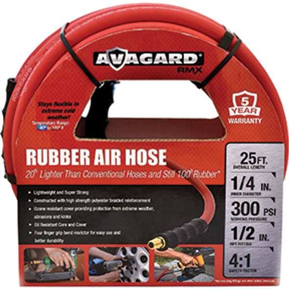 Avagard Rubber Air Hose Assembly 1/4in x 25ft AVG1425