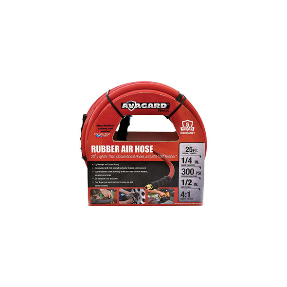 Avagard Rubber Air Hose Assembly 1/4in x 25ft AVG1425