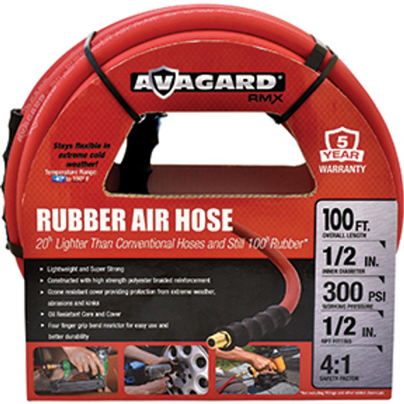 Avagard Rubber Air Hose Assembly 1/2in x 100ft AVG12100