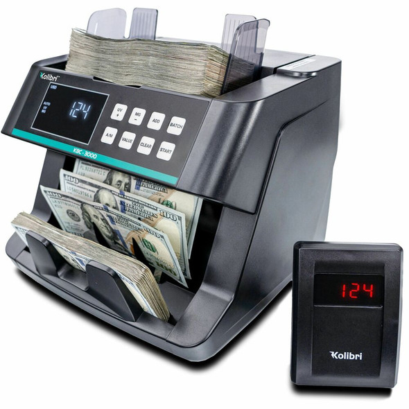 Kolibri Kolibri Top-Loading Bill Counter - Counts @ 200 bills/min - Gray