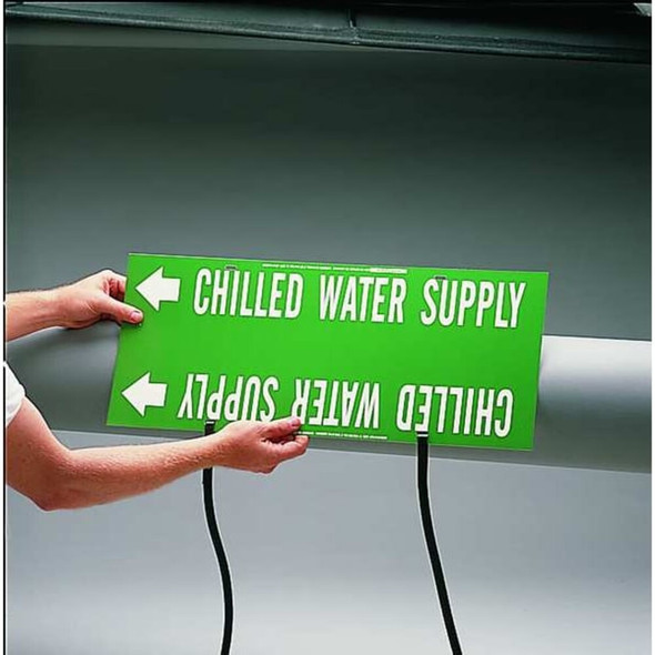 Brady Pipe Markr,Chilled Water SupplGn,4to6 In 4024-D