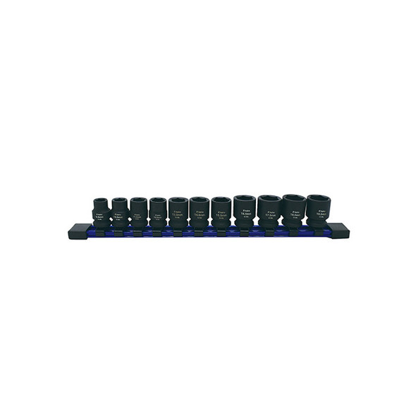 11pc 3/8" Drive 1/2 Size Socket Set - 9.5 - 19.5mm for Undersized, Swollen or Damaged Hardware 78311