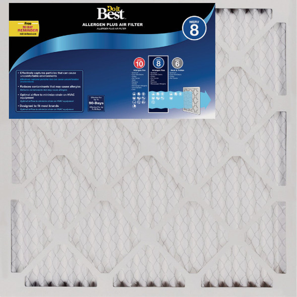Do it Best 20 In. x 20 In. x 1 In. MERV 8 Furnace Filter (12-Pack) 496549