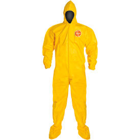 DuPont Tychem 2000 Coverall Hood & Socks/Boots Bound Seam Yellow 4X 12/Qty