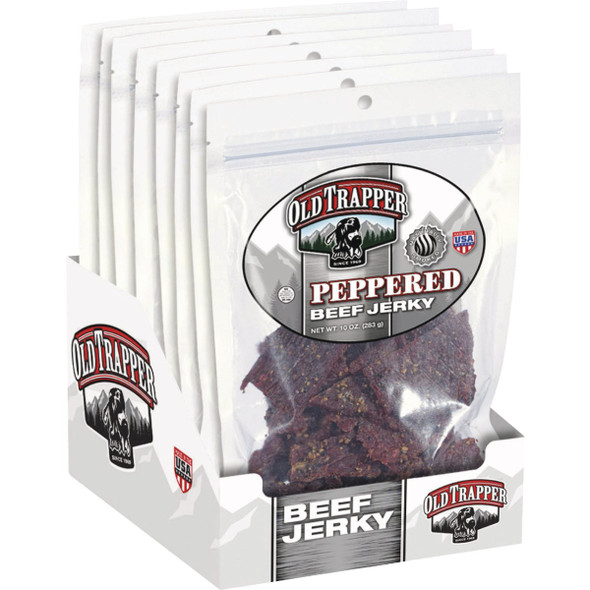 Old Trapper 10 Oz. Peppered Beef Jerky 22210T Pack of 8 616723