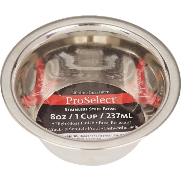 Boss Pet ProSelect 8 Oz. Heavy Stainless Steel Mirror Finish Dog Bowl ZW150 08