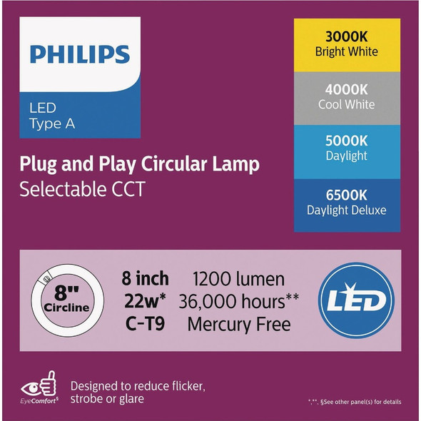 Philips 22W Equivalent 8 In. Multi-CCT C-T9 G10q Base Circline LED Light Bulb 590539 528800