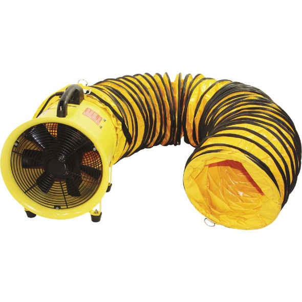 Maxx Air 12 In. Axial Confined Space Ventilator with Polyvinyl Hose HVHF 12COMBO
