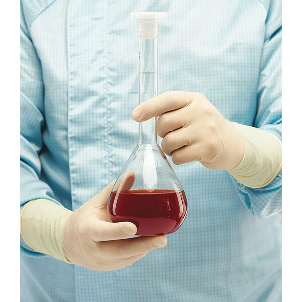 Disposable Gloves, ISO 4 ISO Class, Latex, 12 in L, Beige, S, 1000 PK