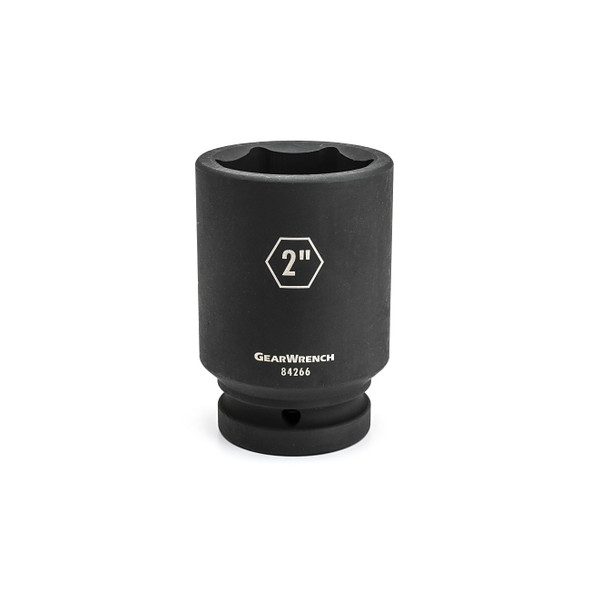 Impact Socket, 1 in Drive Size, 2-9/16 in Opening Size, 6-point, Deep Length