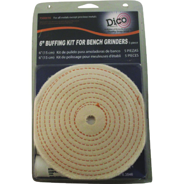 Dico 6 In. Buffing Kit with (2) Buffing Wheels & (3) Compounds 7500016 373785