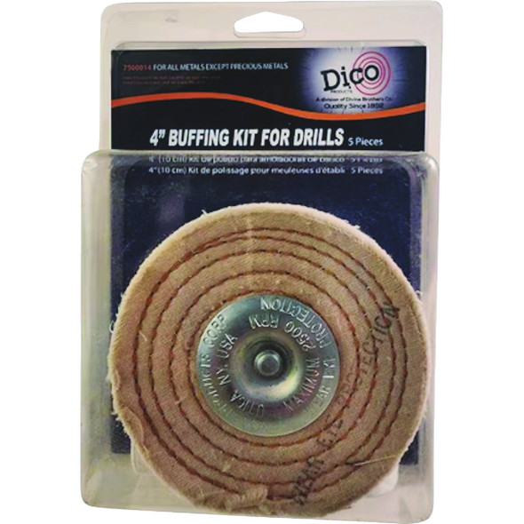 Dico 4 In. Buffing Kit with (2) Buffing Wheels & (3) Compounds