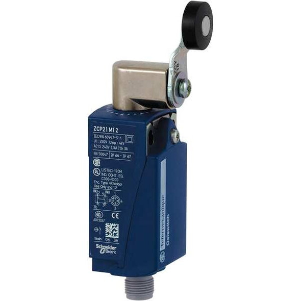 Telemecanique Sensors LimitSwitch,RollerLeverPlunger,1NO/1NC XCKP2118M12