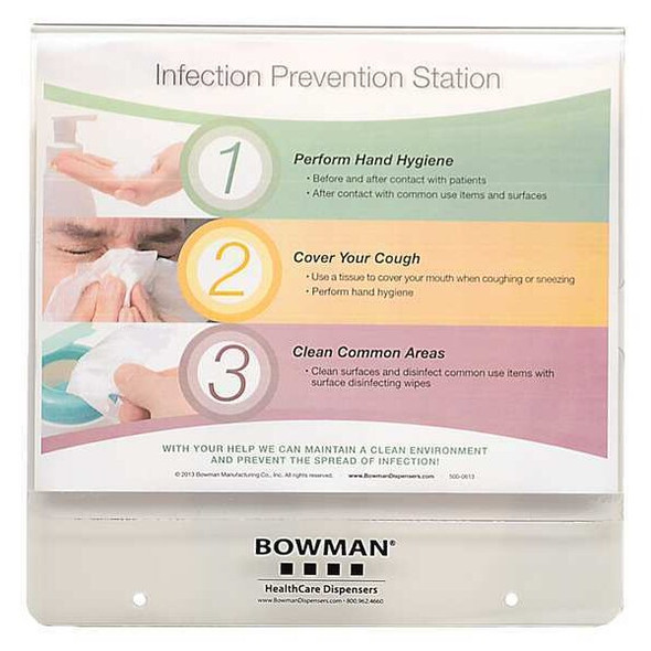 Bowman Dispensers Sign Holder,Screws,11-19/64 in. H MP-075