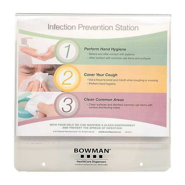 Bowman Dispensers Sign Holder,Screws,11-19/64 in. H MP-075