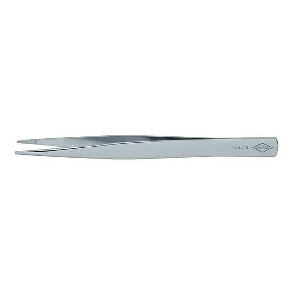 Knipex Tweezers, Mount, Rect, Blunt, Serrated, 5 In 92 84 18