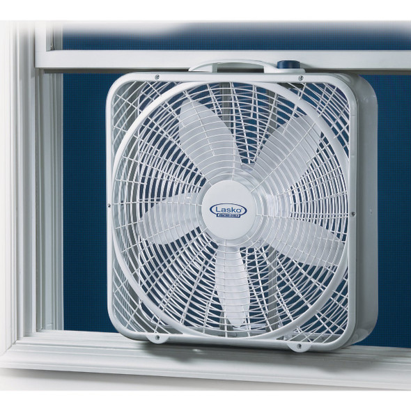 Lasko 20 In. 3-Speed White Weather-Shield Performance Box Fan 3720 513824