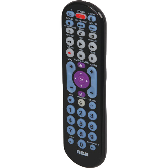RCA 5-Device Universal Black Big Button Remote Control RCRBB05BHEV