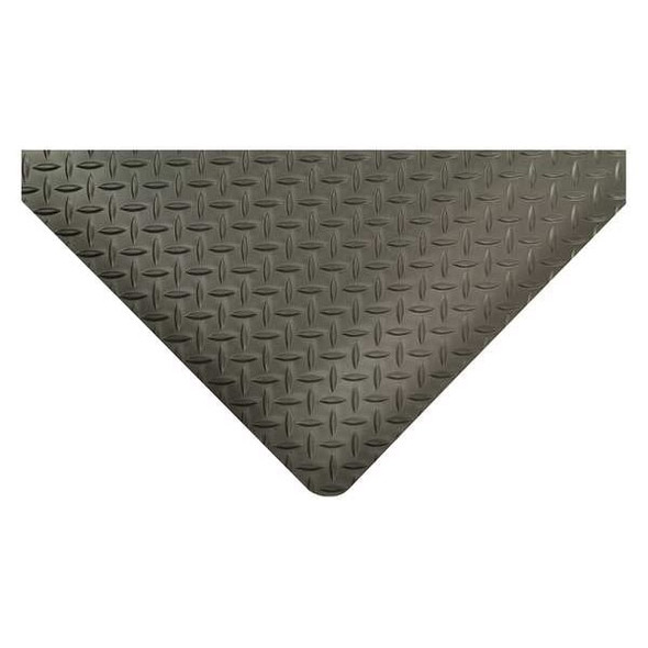 Antifatigue Mat, 3 ft. L x 3 ft. W, 9/16" Thickness, Vinyl, Diamond Plate, Black