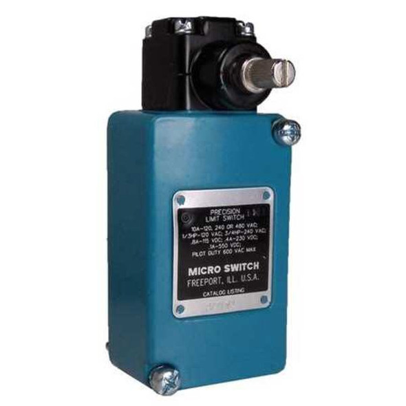 Limit Switch, No Lever, Rotary, 1NC/1NO, 10A at 480V AC, Actuator Location: Side