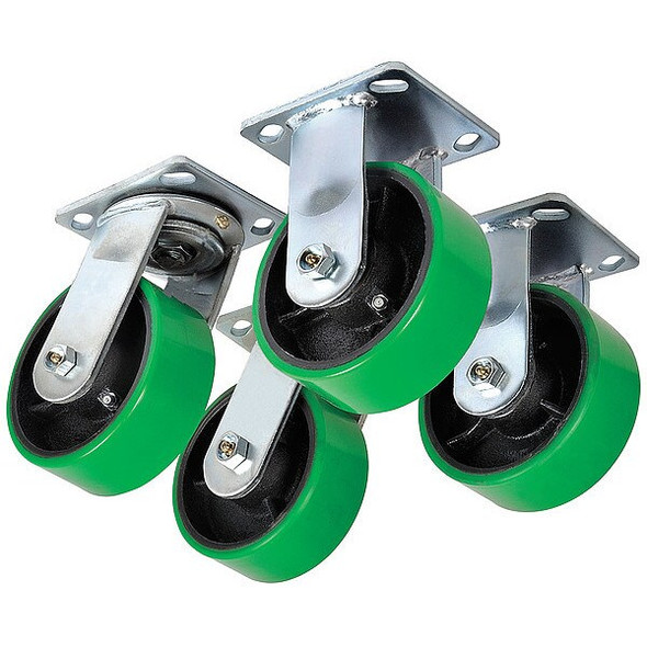 Manufacturer Varies Plate Caster Kit,Poly,8 in.,4800 lb.,PK4 5PKJ3