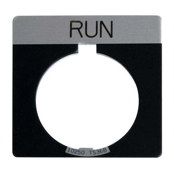 Eaton Legend Plate,Square,Run,Black 10250TS31