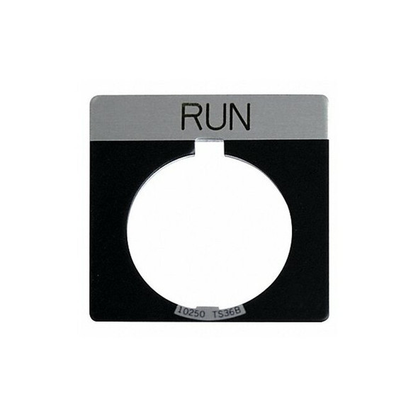 Eaton Legend Plate,Square,Run,Black 10250TS31