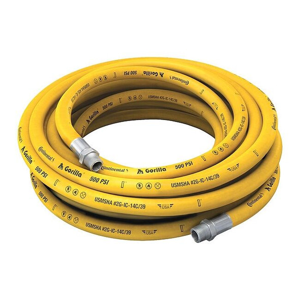 3/4" x 25 ft Rubber Coupled Multipurpose Air Hose 500 psi YL