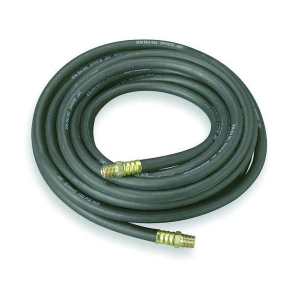 Continental 1/4" x 25 ft EPDM Coupled Air Hose 200 psi Black 20031488