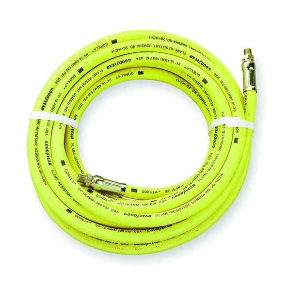 1/4" x 25 ft Rubber Coupled Multipurpose Air Hose 500 psi YL