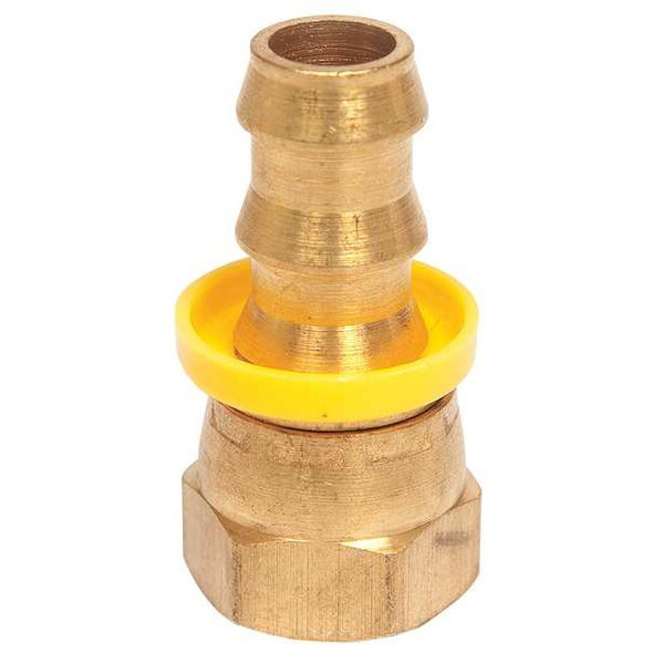 Continental Push on Hose Fitting,3/8"x1/2",BarbxJIC PB-JCFX-0608 Continental Push on Hose Fitting,3/8"x1/2",BarbxJIC PB-JCFX-0608