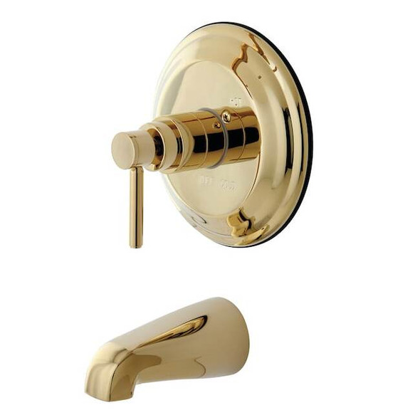 Tub and Shower Faucet, Standard, 2, Wall Mount, Polished Brass