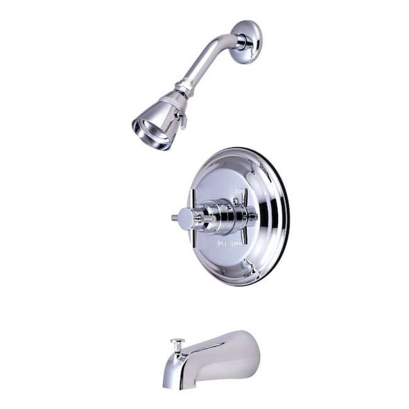 Tub and Shower Faucet, Standard, 3, Wall Mount, Polished Chrome
