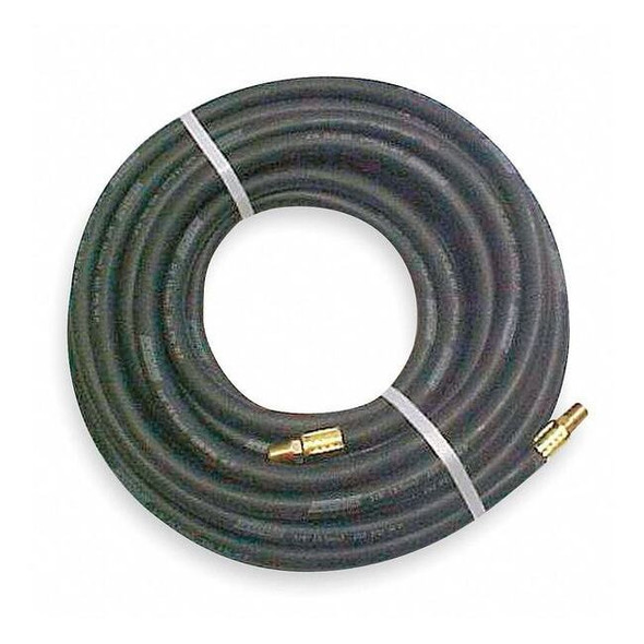 Continental 3/8" x 100 ft EPDM Coupled Air Hose 200 psi Black 411F12