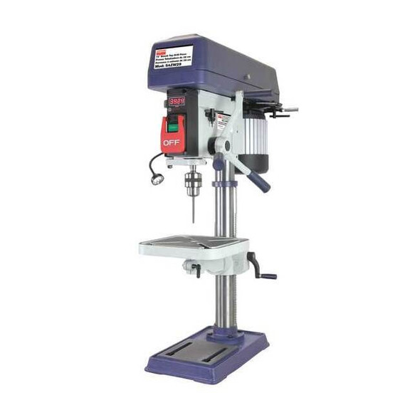 Bench Drill Press, Belt Drive, 1/2 hp, 120/240V AC V, 15 in Swing, 16 Speed
