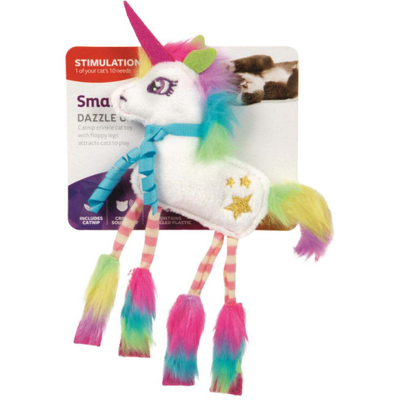 SmartyKat Dazzle Unicorn Plush Crinkle Catnip Cat Toy 38023-99997-024