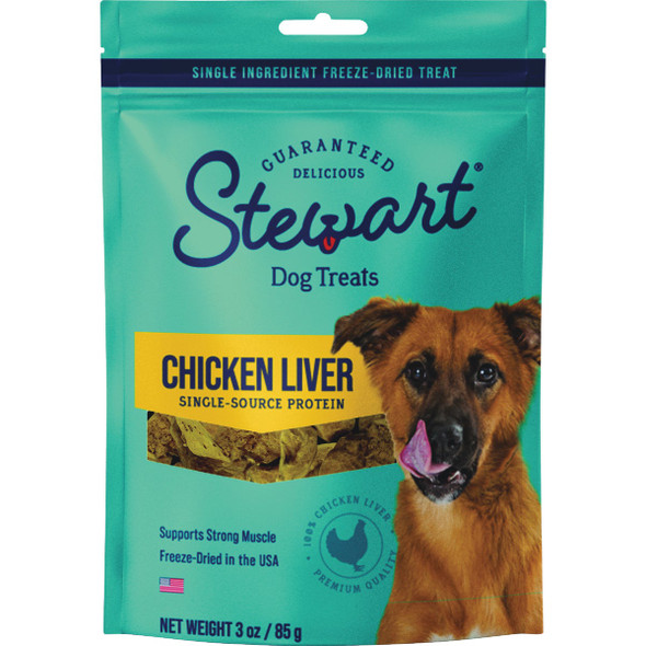 Stewart 3 Oz. Pouch Freeze-Dried Chicken Liver Dog Treat 400962