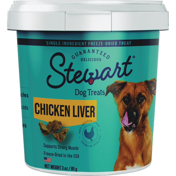 Stewart 3 Oz. Tub Freeze-Dried Chicken Liver Dog Treat 401704